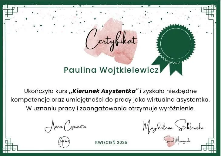 certyfikat 2 wa